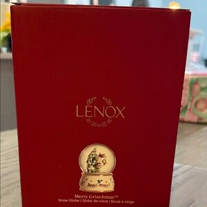 Lenox Red and Gold Holiday Snow Globe Gift Box